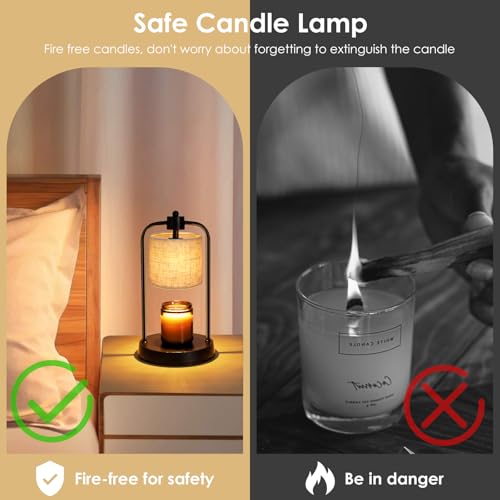 FullyCare Candle Warmer Lamp Electric with Timer: Wax Melts Warmer - Dimmable Candle Wax Warmer Electric Candle Warmer wit...