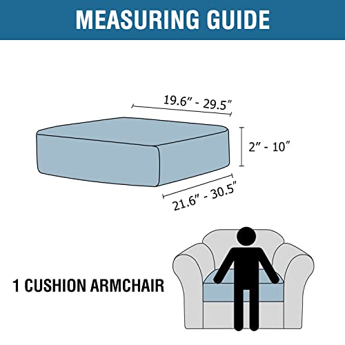 H.VERSAILTEX Velvet Stretch Couch Cushion Cover Plush Cushion Slipcover for Chair Cushion Furniture Protector Seat Cushion...