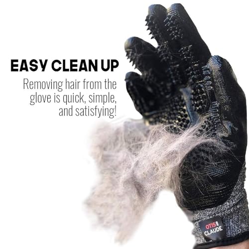 Pet Grooming Gloves for Dogs and Cats Deshedding Brush and Bathing Mitt with Soft Rubber Tips Gentle Massage Tool Removes ...