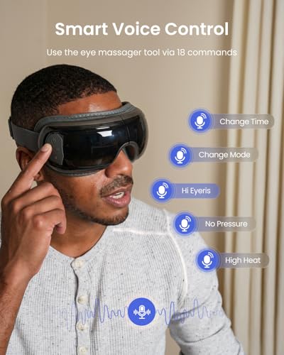 RENPHO Eye Massager with Heat and Cooling Voice Control, Mothers Day Gifts for Women Mom Her, FSA Eligible HSA, Massaging ...