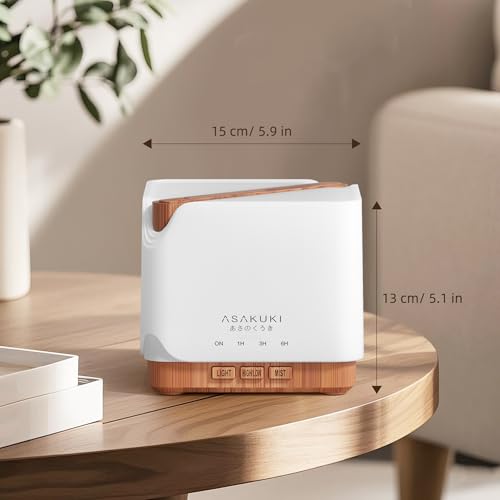 ASAKUKI Essential Oil Diffuser for Home, Large 700 ml Humidifier with Automatic Shut-Off, Scent Aromatherapy Diffuser with...