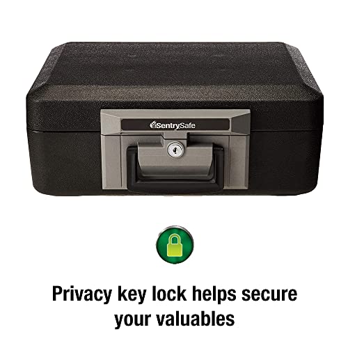 SentrySafe Fireproof Safe Box with Key Lock, Chest Safe with Carrying Handle to Secure Money, Jewelry, Documents, 0.25 Cub...