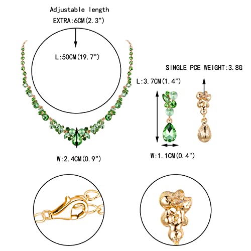 EVER FAITH Rhinestone Crystal Elegant Bridal Floral Teardrop Necklace Earrings Set