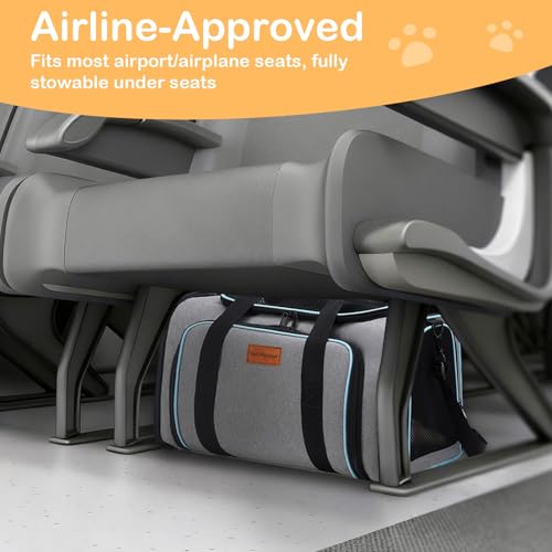 VeluXanipyr Expandable Airline Approved Pet Carrier, Soft-Sided Travel Bag for Small Cats Dogs with Hard Shell Base, Remov...