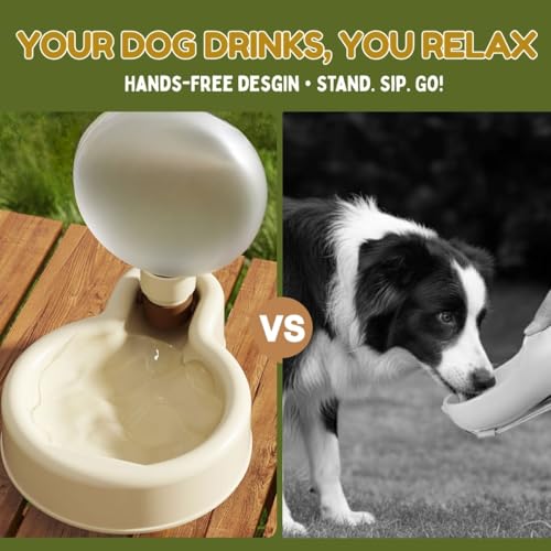 Portable Dog Pet Water Bottle for Walking |11 OZ BPA-Free Water Bowl | Anti-Tipping Leak Proof Design | Puppy Small Medium...