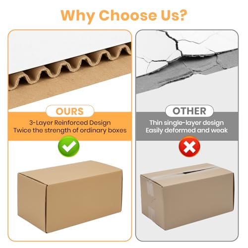 Moukiween 12 Pack Small Shipping Boxes 6x4x3 Inch Corrugated Small Cardboard Boxs for Shipping, Packaging Boxes for Busine...
