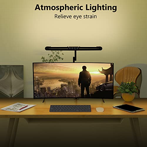 Micomlan Led Desk Lamp with Clamp, Architect Desk Lamp for Home Office with Atmosphere Lighting, 24W Ultra Bright Auto Dim...