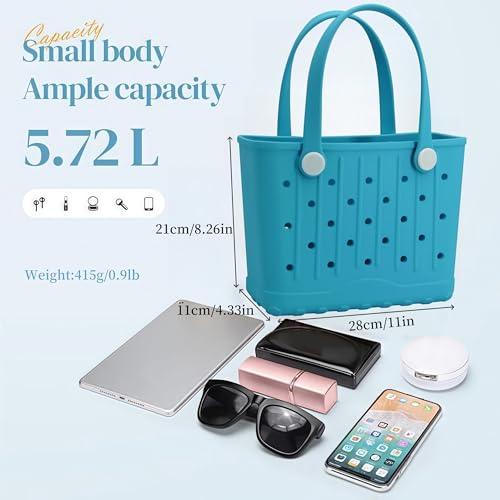 CXY Rubber Tote Bag Small Beach Bag Waterproof Beach Tote Washable Travel Handbag for Sport Boat Market Outdoor