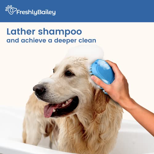 Rubber Curry Brush Dog for Short Haired Dogs - Soft & Gentle Deshedding Brush - Use Wet as Bath Brush or Dry for Grooming ...
