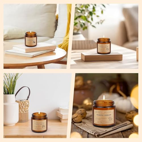 6 Pack Scented Candles Set | Candles for Home Scented, Candles Gifts Set for Women Men, Long Lasting Soy Wax Candle, Aroma...