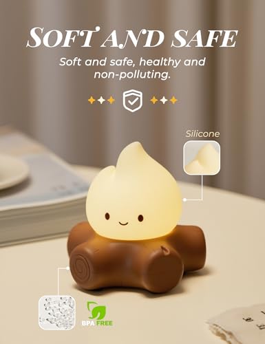WANIDEA Fake Campfire Lamp, Ambient Lighting, White Noise Soothes The Mood, Portable Rechargeable Night Light, Candlelight...