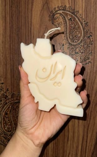 Handmade Hand-Painted Nowruz Candle Set|Persian Decorative Candles with Iran Map & Farsi Calligraphy |Unscented HaftSeen T...