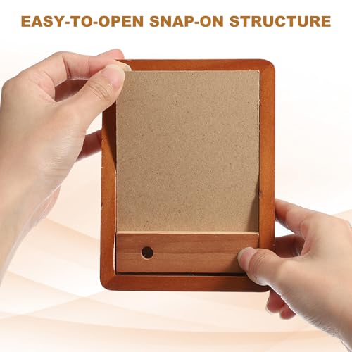 uxcell 3 x 4inch Natural Wood Photo Frames, Mini Wooden Finish Picture Frame Tabletop Photo Frame with Mat for Desktop Dis...
