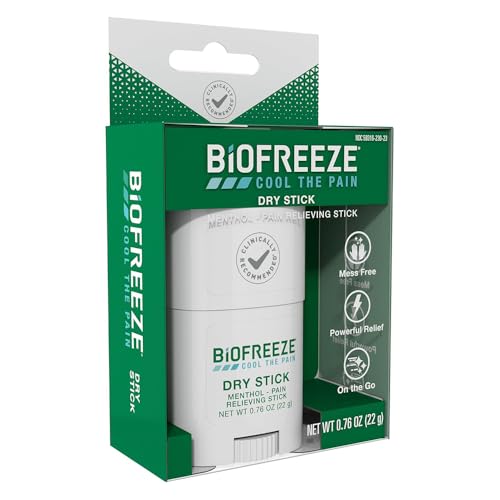 Biofreeze Dry Stick, Mess-Free Relief for Neck, Shoulder, Knee, Hip, Hand & Joint, Cooling Menthol Pain Relief Stick, Up t...