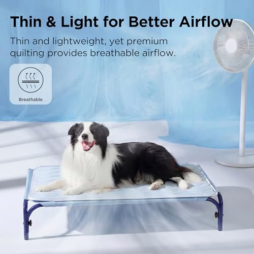 Bedsure Cooling Mat for Large Dogs - Q-Max>0.4 Thin Breathable Cooling Crate Pad Indoor for Pet with Chill Cool Fiber as C...