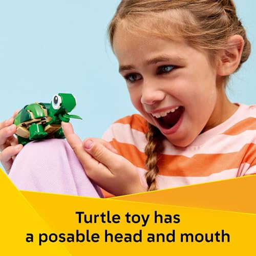 LEGO Creator 3 in 1 Turtle with a Water Lily Flower Building Toy for Girls & Boys - Kids Build a Chameleon, Frog, or Turtl...
