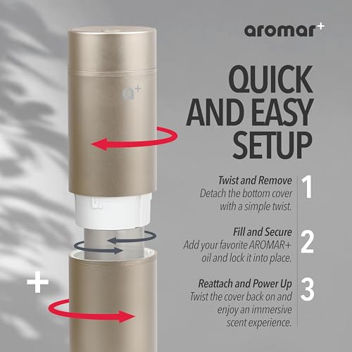 AROMAR Smart Waterless Oil Diffuser - Cold-Air Essential Scent Machine, App-Controlled, Covers 1000 Sq.Ft - Includes 'New ...