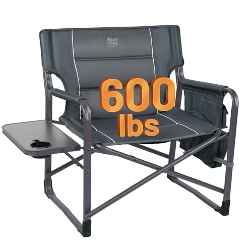 Timber Ridge XXL Upgraded Oversized Directors Chairs with Foldable Side Table, Detachable Side Pocket, Heavy Duty Folding ...