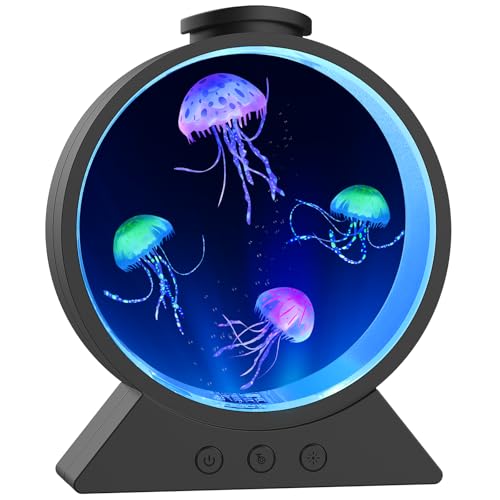 Eyesound Jellyfish Lamp,Whisper-Quiet Sensory Aquarium Light,7 Color Mood Night Light with Adjustable Water Flow & 8H Time...