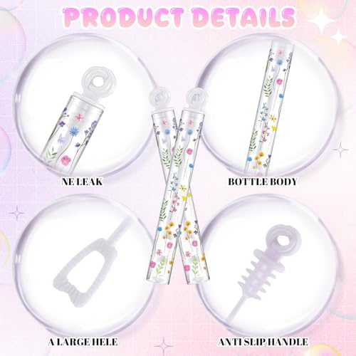 Rotatingpals 32 Pcs Wild Flower Bubble Wands Sweet Bubbles Party Favors for Adult Valentine Anniversaries Celebration Wedd...