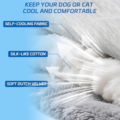BECROWM Dog Cooling Mat Self Coolings Foldable Cooling Pad for Dog in Summer Coolings Mat for Dogs and Cats Machine Washab...