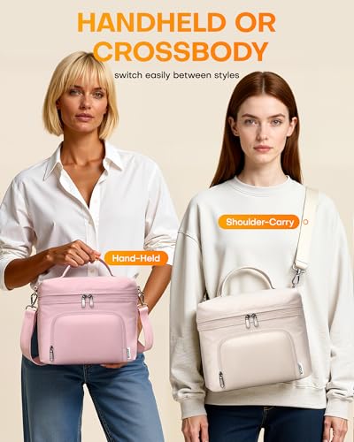 HOTOR Lunch Box for Women - Insulated Lunch Bag with Spacious 8L Capacity, PU Leather Cooler Bag, Water-Resistant & Easy t...