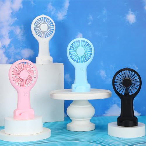 Woanger 12 Pcs Mini Handheld Fan Bulk 3 Speed USB Electric Battery Operated Small Portable Pocket Fan with Data Cable and ...