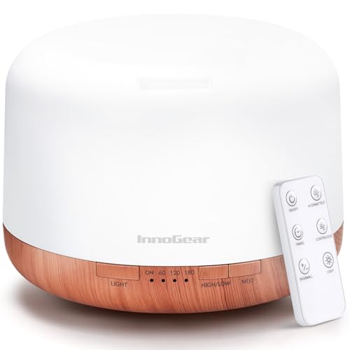 InnoGear 500ml Essential Oil Diffuser with Remote Control, Premium Ultrasonic Aromatherapy Diffusers Mother's Gift Scent H...