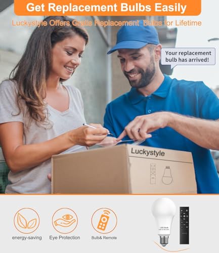 luckystyle Dimmable Floor Standing Tall Lamp, 12W Led Bulb with Lampshade, Foot Switch, Remote Custom Color Temperature Po...