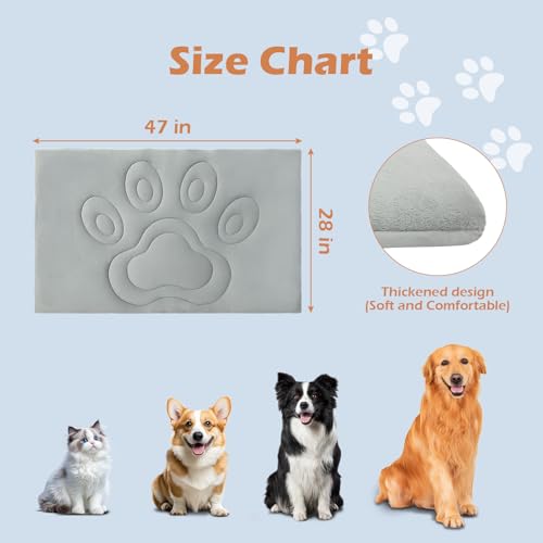 EXPAWLORER Reversible Dog Cooling Mat Large (Cool & Warm) 47”x28” Pet Cooling Mat in Summer & Plush Warm Blanket in Winte...