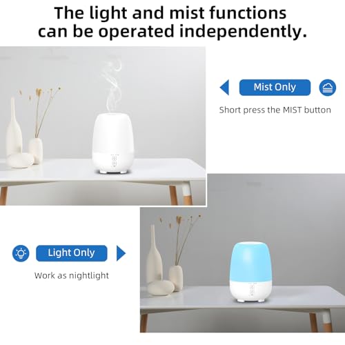 SPLITSKY 150ML Cordless Essential Oil Diffuser, Built-in 6000mAH Rechargeable Battery, 7 Hours Run Time, 7 Colors LED Ligh...