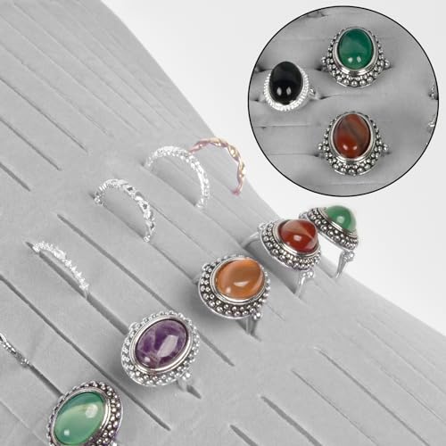 GWCASE Ring Organizer Storage Case - Jewelry Ring Display Collector Box with 42 Slots. Rings Tray Holder Showcase Fits for...