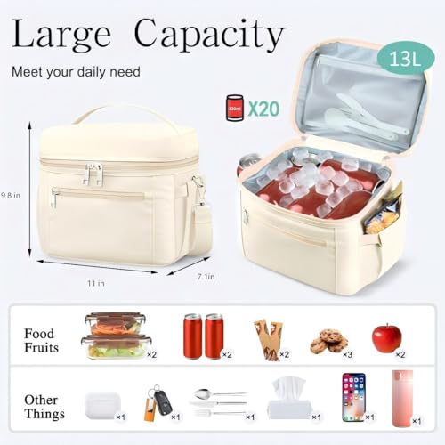 DALINDA Lunch Bag Cooler Bag Lunch Box for Women Men, Insulated Leak-Proof Lunch Bags Lightweight for Picnic,Grocery,Beac...