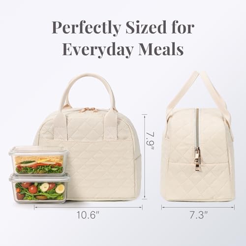 Lunch Bag for Women, Insulated Lunch Box, Reusable Water-Resistant Lunchbox Cooler with Front Pocket, Large Capacity Lunch...