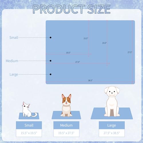 NACOCO Pet Cooling Mat Cat Dog Cushion Pad Summer Cool Down Comfortable Soft for Pets and Adults (M, Blue)