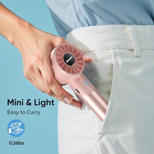 AMACOOL Portable Handheld Turbo Fan, Mothers Day Gifts for Mom Her Women Girl, Cool Metal Body, Rechargeable Battery Perso...