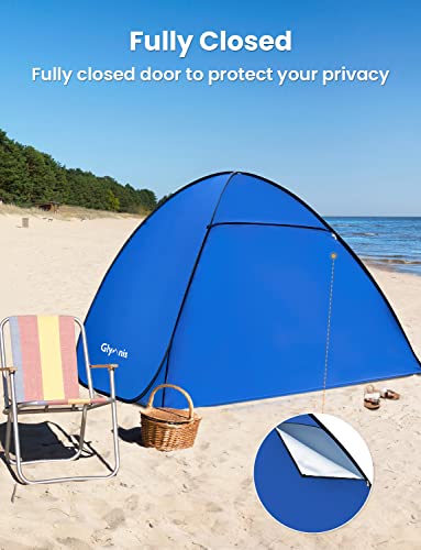 Glymnis Pop Up Beach Tent Beach Shade Tent for 1-4 Persons Sun Shelter UPF 50+ Enclose Zipper Door Portable Easy Up Beach ...