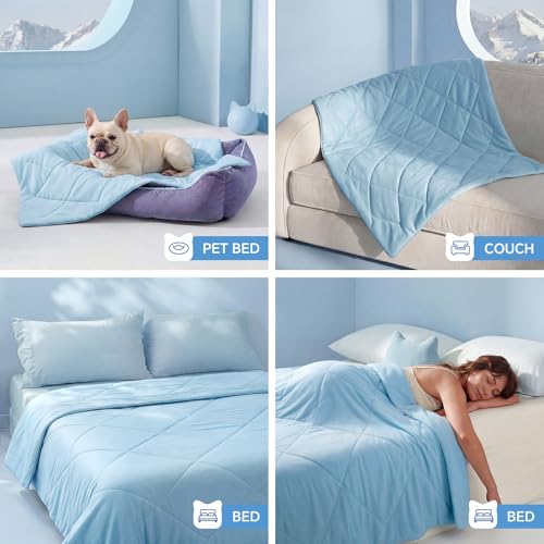 Luciphia Premium Cooling Dog Blanket for Small Medium Dogs Q-max>0.4 Washable Self-Cooling Cat Pet Mat Puppy Breathble Cal...