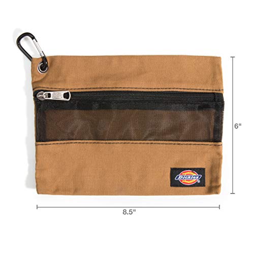 Dickies Set of 3 Small Canvas Utility Pouches, Zippered, for Organizing Small Tools and Fasteners, Grey/Tan/Black