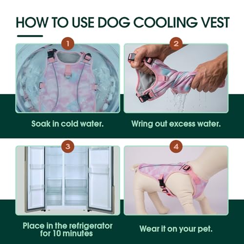 Kuoser Dog Cooling Vest for Dogs, Lightweight Cooling Shirt for Small Medium Large Dogs, Adjustable Pet Cooler Jacket with...