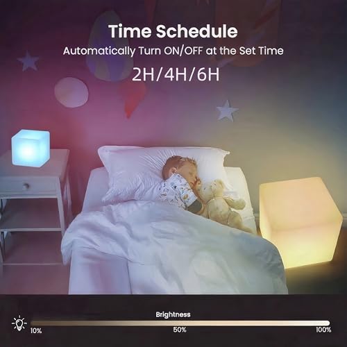 LOFTEK 4-inch LED Cube Lights: RGB 16 Colors Tesseract Cube, Cosmic LED Mood Lamp with Remote Control, IP65 Waterproof Rec...