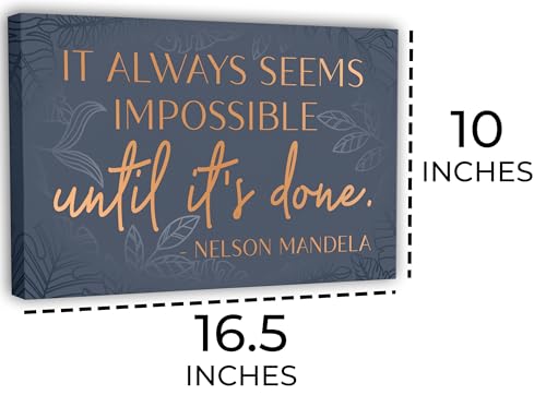 Nelson Mandela Motivational Wall Art – Framed Canvas Poster 10 x 16.5 Inch for Office, Bedroom & Living Room – Inspiration...