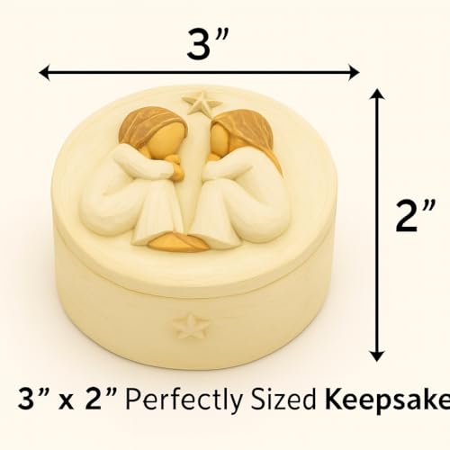 GoGnome Forever Friends Resin Keepsake Box – Hand-Painted Friendship Gift Box with Two Angel Figures, 3” x 2”H – Sentiment...