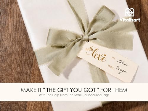 Vitalizart White Wrapping Paper Set 17" Pearly-Lustre With Silk Like Satin Ribbon & Gift Tags Recyclable Christmas Gift Wr...