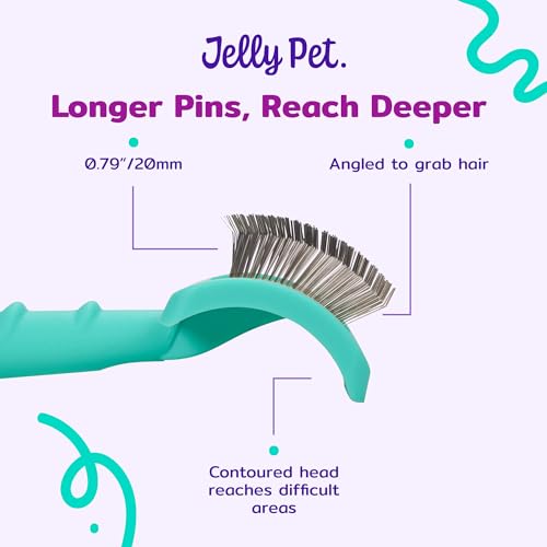Jelly Pet Universal Slicker Brush for Dogs, Dog Grooming Brush, Remove Tangles and Dead Undercoat, Tuffer Than Tangles, Ma...