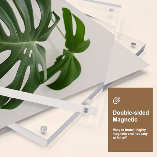Egofine 4x6 Acrylic Frames 6 Pack, 20mm Thicker Frameless Clear Picture Frames, Double Sided Magnetic Picture Frames, Free...