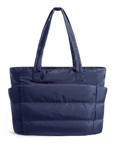 BAGSMART Tote Bag for Women, Lightweight Puffy Tote Bag with Compartments Shoulder Bag Handbag for Travel, Work, Gym | Lig...