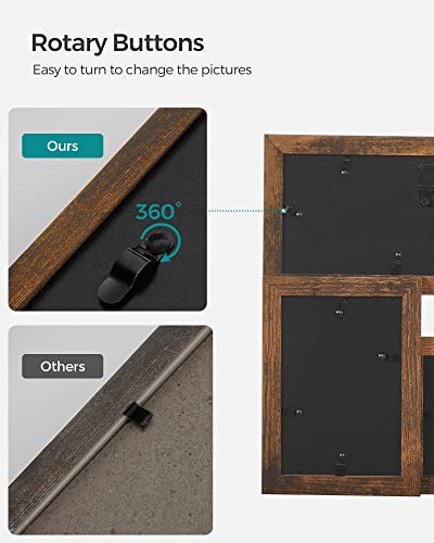 SONGMICS Collage Picture Frames, 4x6 for Wall Decor, Multi Family Photo for Gallery Decor, Hanging Display, Set of 4, Rust...