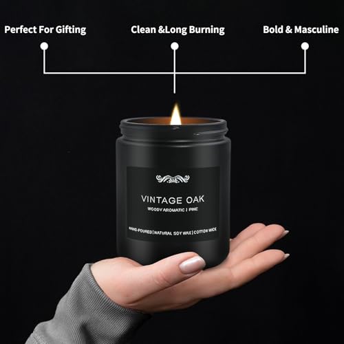 6 Pack Candles for Home Scented Aromatherapy Candles Gifts Set for Mens, Men Candle Set, 42 oz 300 Hour Long Lasting Candl...