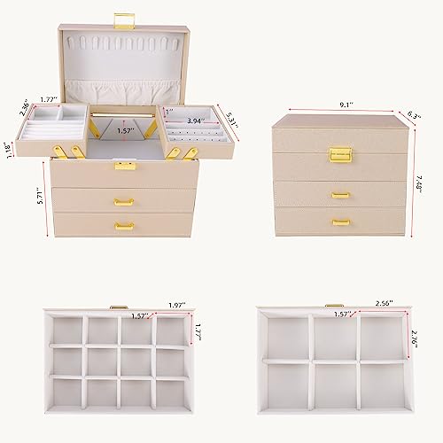Dajasan Jewelry Organizer Box, Jewelry Holder Organizer Box, PU Leather Jewelry Box, Gift Idea for Valentine's Day, Birthd...